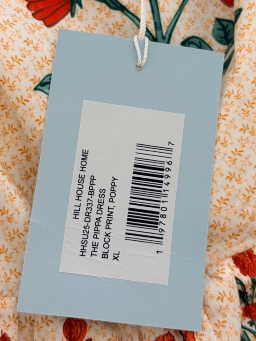 New With Tags Hill House XL Pippa Dress in Poppy Block Print - Picture 10 of 10